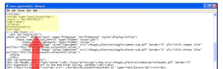 Using GA on your site (continued) Placing the code within Inntopia Per Inntopia s GoogleConversionTrackingGuideV1.3.