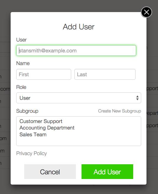 Users Adding an Individual User Now fill in the fields. Select the role that you would like this user to have. You can choose from either a user or an admin.