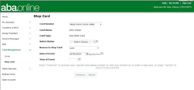 You can now activate your Visa Debit Card online and view the status of your card.