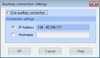 .. c Check Use auxiliary connection, enter IP Address or