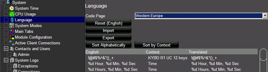 CONFIGURATOR LANGUAGE EDITOR OVERVIEW Navigate to the System tab, and then select Language in the System Tree.