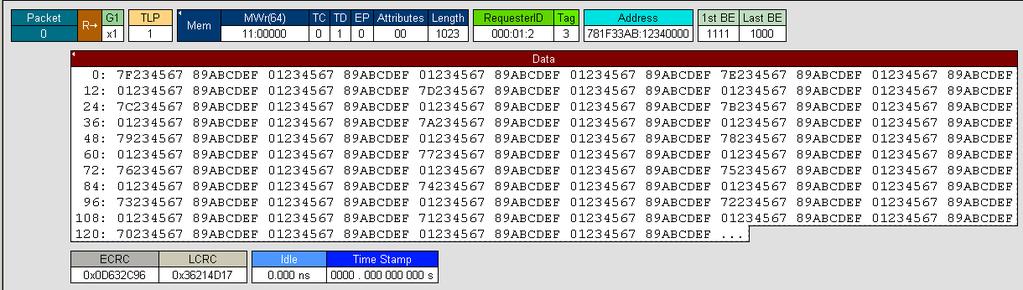 Reading CATC Traces Viewing PCI Express CATC Traces PETracer displays traffic as labeled, color coded, and time stamped rows. Tool tips provide details about fields within the CATC Trace.