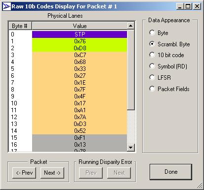 Show Raw 10b Codes LeCroy Corporation You can display data in Big Endian or Little Endian. Format lets you display data as BYTEs, WORDs, or DWORDs. Columns lets you select the number of columns.