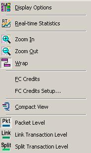 The right click pop up menu from Packet cell is displayed below.