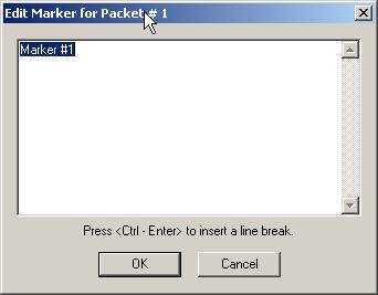Edit or Clear Marker LeCroy Corporation 3. When the Edit Marker for Packet # pop up appears, enter a unique identifier for the packet in the Comment field. Figure 6.