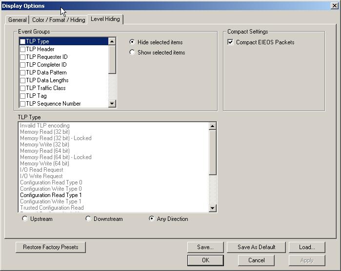 LeCroy Corporation Specifying General Display Options Hiding Fields Hiding Levels 3. Select a format. 4. Specify the bit order in the displayed fields by checking/unchecking the MSB > LSB checkboxes.