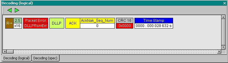 Decoding Bar LeCroy Corporation Decoding Bar If you select them in the data view, or search or jump locates a feature, BitTracer mode displays ordered sets and packets in the Decoding window: Logical