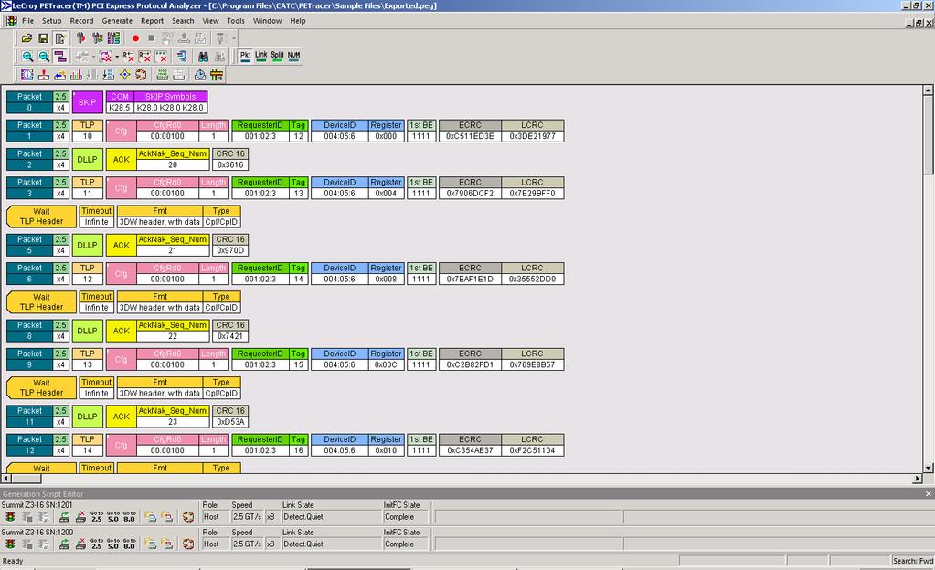 Software Overview The PETracer Software The PETracer software administers Analyzer platforms and handles all CATC Trace analysis and display.