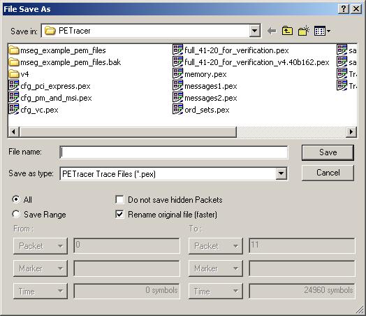 LeCroy Corporation Saving CATC Trace Files Saving CATC Trace Files Using the Save As Function When you record a CATC Trace file, the Analyzer software provides a pre defined name to the CATC Trace