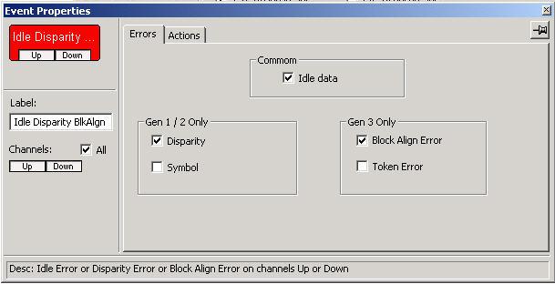 Properties Dialog Boxes for Events LeCroy Corporation Error Properties Dialog The Error Properties dialog lets you select