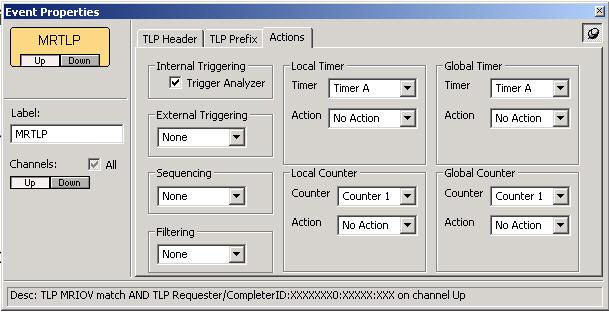 LeCroy Corporation Properties Dialog Boxes for Events TABLE 5.