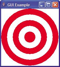 4.10 Graphics and GUIs: I/O Dialog Boxes and Loops Drawing Multiple Shapes: Example: a bulls-eye. Draw the oval with current color, corner point, and size.