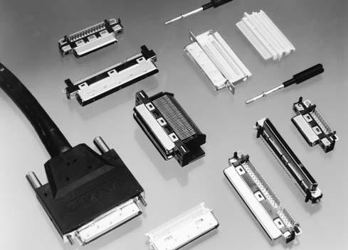 Product Facts EMI shielded high density and low profile I/O system Contacts on 0.8mm centerlines offer 30% linear PC board space savings Low profile right angle PC connector, 5.