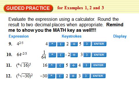 Example 3: Approximate Roots with Calculator Example 4: Solve Equations Using nth Roots Consider the number and type of answers you