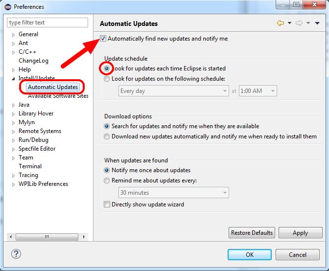 Automatic Updates Another recommended setting is enabling Automatic Updates.