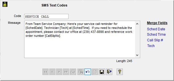 Code This is a description that you will use to define the text message. This code will be used any time you want to send a canned text message.