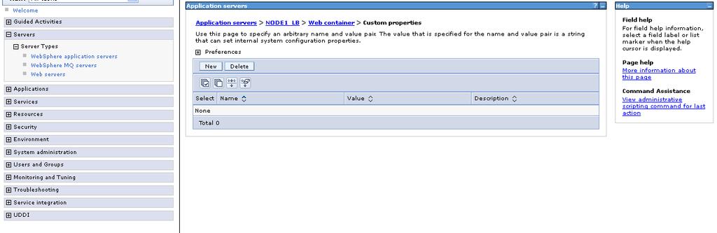 Click New Figure 58: Create New Custom Property Node 1 Enter the name of the custom property - HttpSessionCloneId.