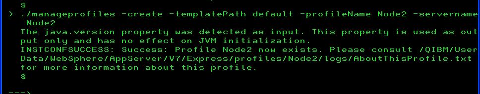 to create the profile for Node1:.