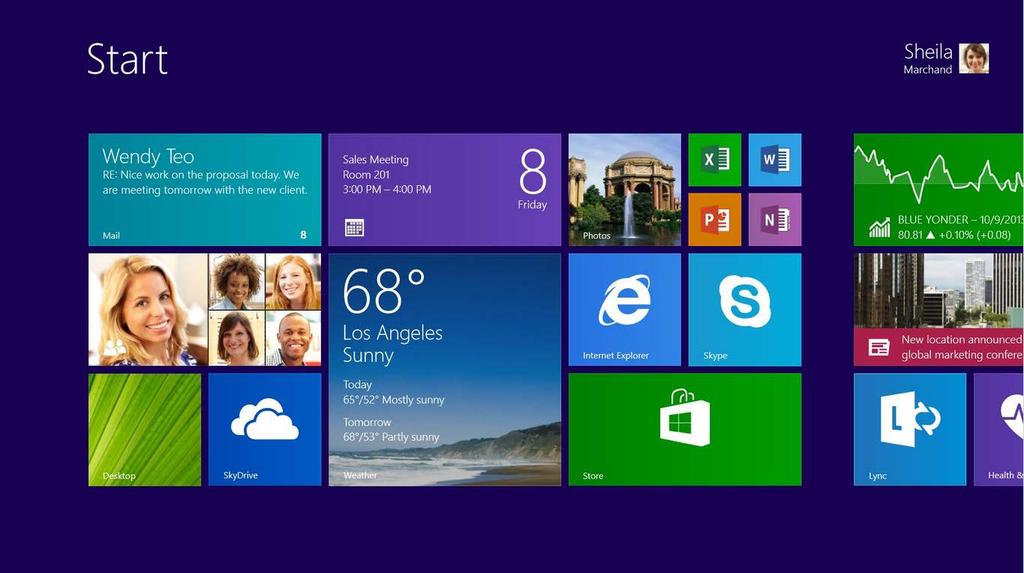 Discover the Start screen. Your Start screen has all of the information that matters most to you. Live tiles keep you up to date.
