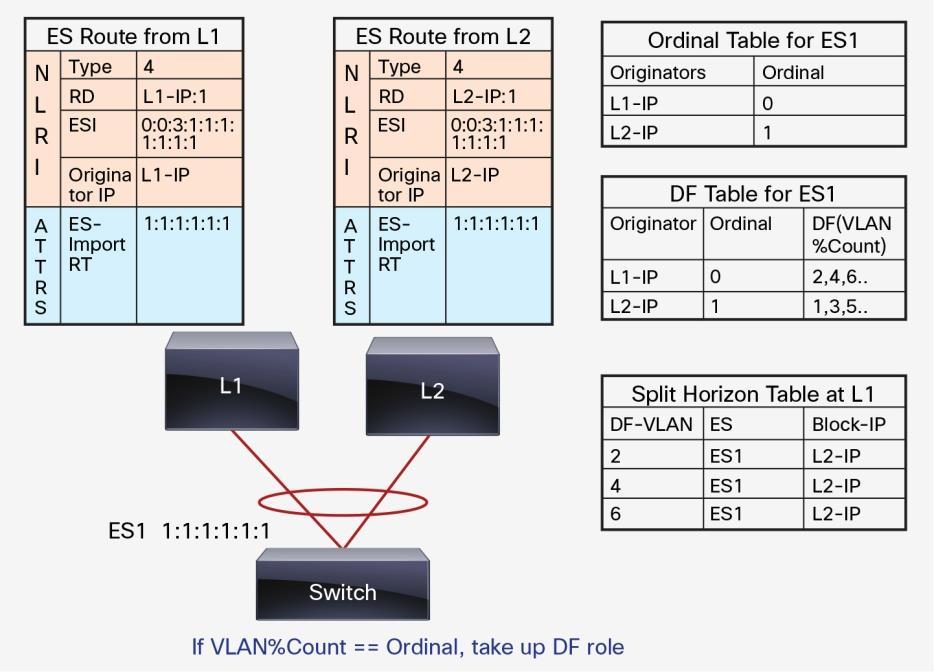 Remote VTEPs will decapsulate the packet and forward it to their ESI and orphan links based on the designed forwarder state.