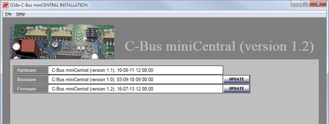 Setting Up MiniCENTRAL Programming Software The D8x/D16x C-Bus MiniCENTRAL program sets up the D8x/D16x C-Bus interchange. Note: 1.