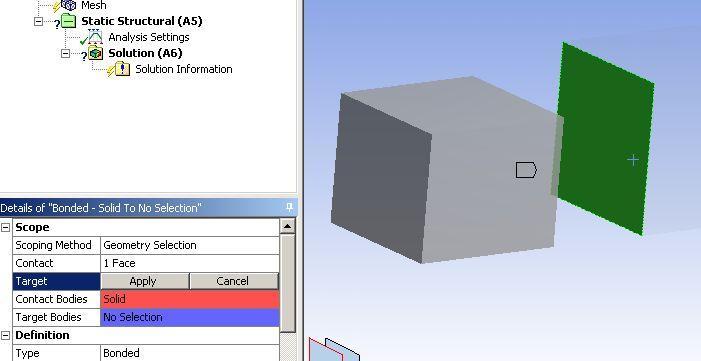 Contact Where surfaces are not automatically detected a manual contact pair can be defined.
