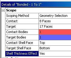 ... Contact Controls The details for surface contact contain controls for assigning contact to the top or bottom of a