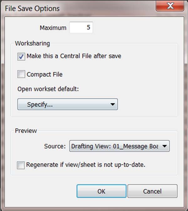 force user to Specify worksets when opening