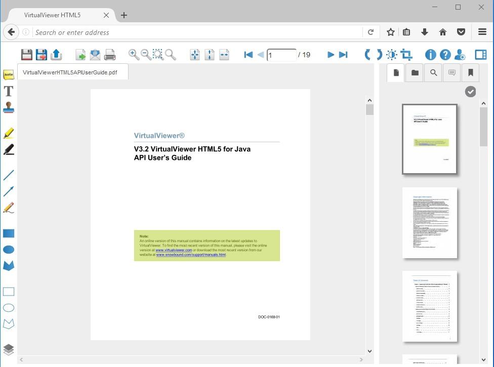 Verifying that the Sample Documents Work in VirtualViewer HTML5 Snowbound Software provides sample documents in the VirtualViewer HTML5 for Java installation to get you started.