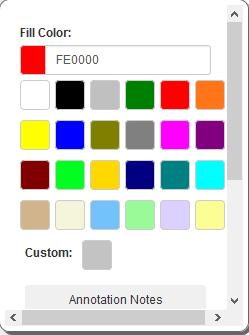 In the Custom: field, you can enter a customized color code as the Red Green Blue (RGB) color code. For example, for the color red, enter the customized RGB color code of FE0000.