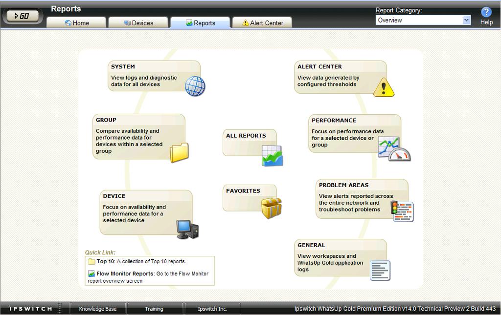 WhatsUp Gold Product Overview This network management module deploys the following four primary WhatsUp Gold products.