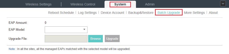 4 Backup&Restore You can save the current configuration of the EAPs as a backup file and if necessary, and restore the configuration using the backup file.