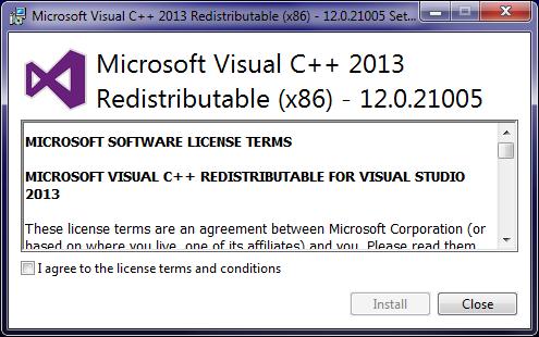 8 Depending on whether the Microsoft Visual C++ 2013 redistributable files are already present on your system, proceed through one of the following two series of steps.