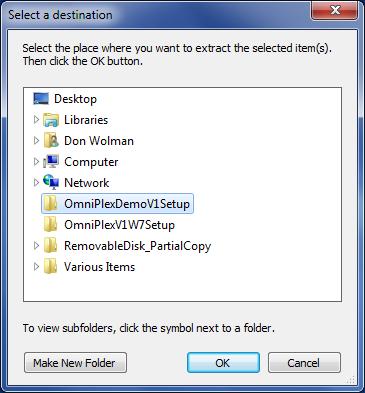 3 In the Extract Compressed (Zipped) Folders dialog, Browse to the desktop and create an new folder named