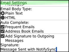 Default setting: disabled Enable Spell Check When Sending Messages - Enable this option to automatically check spelling in all messages sent from NotifySync.