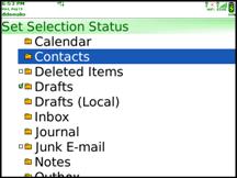 Folder Settings 16 Folders available for synchronization have a check box beside them. Check the box beside any mail folder(s) you want to tag for synchronization.