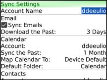 Sync Settings 25 Account Name - The NotifySync account with which you are synchronizing email. Sync Emails - Check this box to allow email to be synchronized from the server to the device.