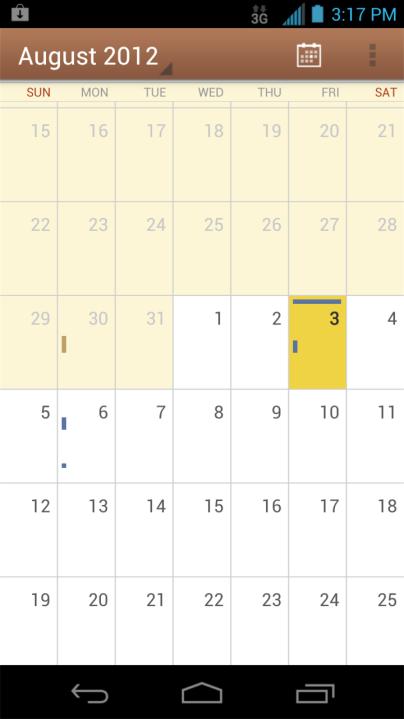 When in Month view: Touch a day to view the events of that day. Slide up or down the screen to view earlier or later months. Erase Events It s easy to erase scheduled events from your calendar. 1.