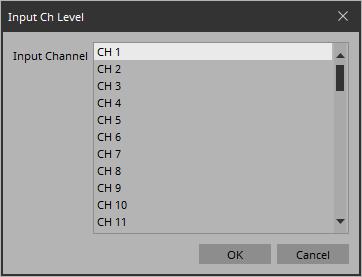 3. Drag and drop [Level] in the work area. The Input Ch Level dialog box opens.
