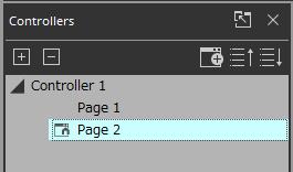 Adding a page Let s add a page to the controller, and add buttons for switching between pages. 3. Right-click the added page. The context menu appears. 1.