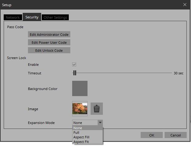 If you want to change the appearance of the image, exit KIOSK, and in the Setup dialog box s
