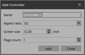 Add Controller dialog box Here you can add a controller to the project. Imported Images dialog box Here you can view or delete image data embedded in the project file.