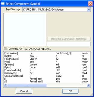 18 Adding Sources, Loads & Additional Circuit Elements Left click on the Component symbol in the Schematic Editor Toolbar Search directory structure for desired circuit