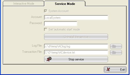 Click on [Install the service] to start the installation. b) Starting the service Two files are associated with this service: - Log File: auto-configuration activity will be recorded in this file.
