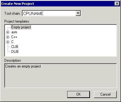 Managing projects Create New Project dialog box The Create New Project dialog box is available from the Project menu.