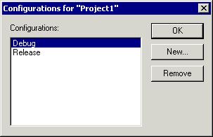 Reference information on managing projects Configurations for project dialog box The Configurations for project dialog box is available by choosing Project>Edit Configurations.