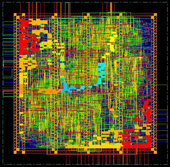 Fig 7. Chip Size of 128-point FFT Processor. 5. Conclusion The 128 point FFT processer was designed using cache memory architecture with the resource Mixed Radix 4-2 (R42MDC) using MDC style.