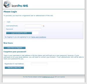 1.5 Logging in to the system You must log in every time you wish to access the learnpro NHS system. To log in to the system: 1. Type in your username.