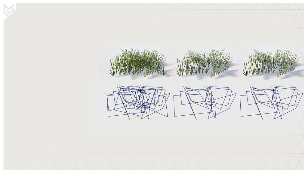 Simulation Vertex Program: Grass Grass has three LODs: LOD1 20-36 triangles