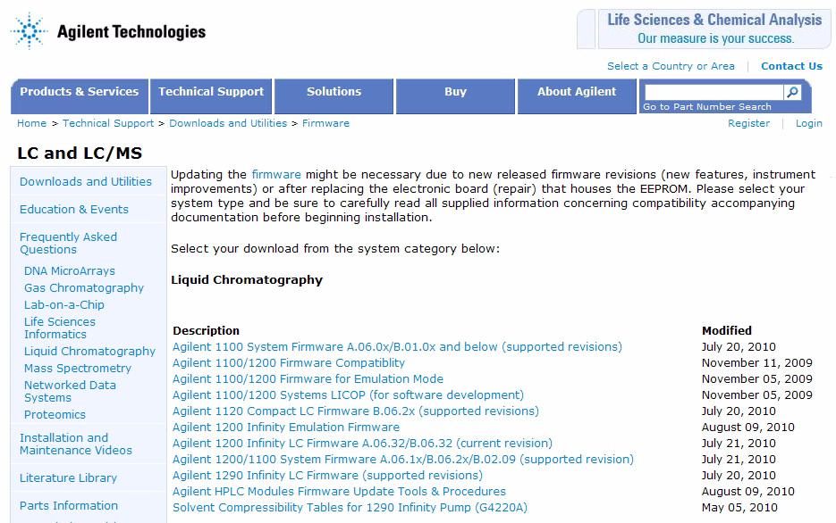 1 Introduction Updates from the Agilent Web Updates from the Agilent Web New firmware revisions and the supporting documentation are provided via the Agilent Technologies web page http://www.agilent.
